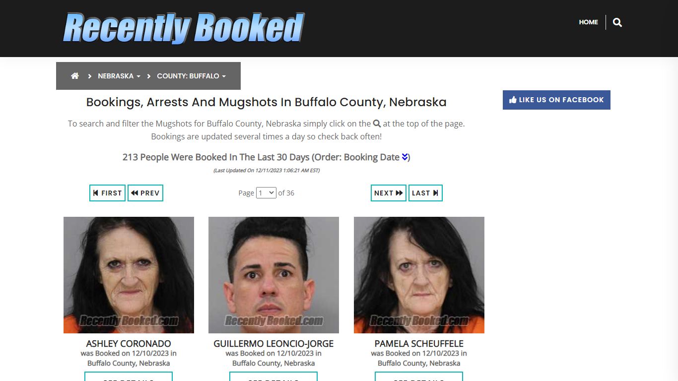 Bookings, Arrests and Mugshots in Buffalo County, Nebraska